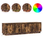 vidaXL Meuble TV avec LED chêne fumé 180x38x49 cm bois d'ingénierie