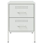 vidaXL Tables de chevet 2 Pièces blanc 36x39x50 5 cm acier