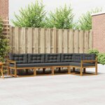 vidaXL Ensemble de canapés d'extérieur 5 Pièces Naturel et Anthracite