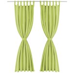 vidaXL Rideau occultant avec boucles 2 Pièces 140 x 175 cm Vert