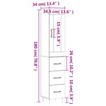 vidaXL Buffet haut Blanc 34 5x34x180 cm Bois d'ingénierie
