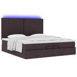 VidaXL Cadre de lit ottoman avec matelas marron foncé 200x200 cm tissu