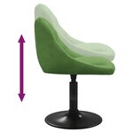 vidaXL Chaises pivotantes à manger lot de 6 vert clair velours