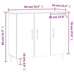 vidaXL Buffet chêne fumé 90x34x80 cm bois d'ingénierie