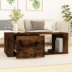 vidaXL Table basse Chêne fumé 100x50 5x35 cm Bois d'ingénierie