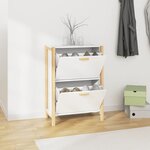 vidaXL Armoire à chaussures Blanc 57 5x33x80 cm Bois d'ingénierie
