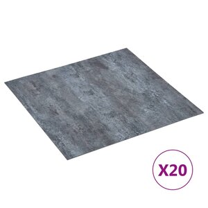 vidaXL Dalles de plancher autoadhésives 20 Pièces PVC 1 86 m² marbre gris