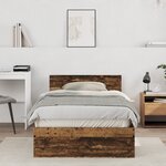 vidaXL Cadre de lit avec tête de lit Bois Ancien 100 x 200 cm