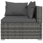 Vidaxl salon de jardin 13 pièces avec coussins résine tressée gris