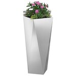vidaXL Jardinière 2 Pièces Argent 30 x 30 x 75 cm Acier galvanisé
