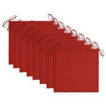 vidaXL Chaises de jardin avec coussins rouge 8 Pièces Teck massif
