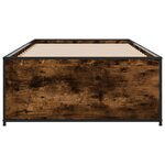 vidaXL Cadre de lit chêne fumé 90x200 cm bois d'ingénierie et métal