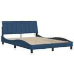 vidaXL Cadre de lit sans matelas bleu 140x190 cm tissu
