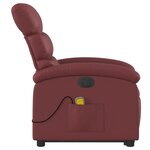 vidaXL Fauteuil inclinable de massage électrique rouge bordeaux