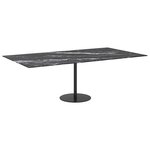 vidaXL Dessus de table noir 120x65 cm 8 mm verre trempé design marbre