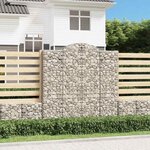 vidaXL Paniers à gabions arqués 7 Pièces 200x50x200/220 cm Fer galvanisé