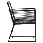 vidaXL Chaises de jardin lot de 4 Corde en rotin Noir