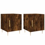 vidaXL Tables de chevet 2 Pièces chêne fumé 40x40x50 cm bois d'ingénierie