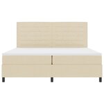 vidaXL Lit à ressorts avec matelas avec LED Crème 200 x 200 cm tissu