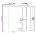 vidaXL Classeur gris clair 90x40x145 cm acier