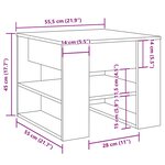 vidaXL Table basse vieux bois 55 5x55x45 cm bois d'ingénierie
