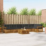 vidaXL Ensemble de canapés d'extérieur 7 Pièces Naturel et Anthracite