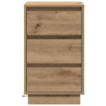 vidaXL Cabinet de chevet avec LED Chêne artisan 39x34.5x65 cm Bois d'ingénierie