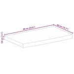 vidaXL Dessus de table à bord vivant 60x40x3 8 cm bois massif manguier