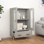 vidaXL Buffet haut Gris béton 70x31x115 cm Bois d'ingénierie