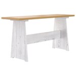 vidaXL Table à manger et banc REINE marron miel blanc bois pin solide