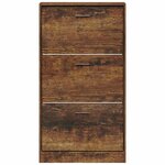 vidaXL Armoire à chaussures Chêne fumé 59x17x108 cm Bois d'ingénierie