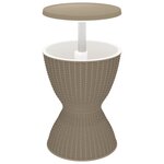 vidaXL Table à glacière 3 en 1 marron clair polypropylène