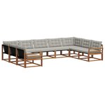 vidaXL Ensemble de canapés d'extérieur 9 pc Gris Naturel et Clair