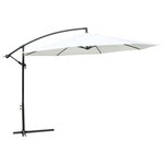 Parasol déporté rond 350 cm blanc en aluminium