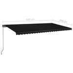 vidaXL Auvent automatique sur pied 600x350 cm Anthracite