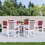 vidaXL Coussins de chaise dossier bas lot de 6 rouge bordeaux mélangé