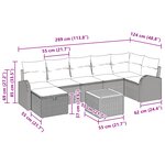 vidaXL Ensemble de canapés de jardin 8 pièces avec coussins Noir Poly Rattan