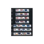 Feuilles Uniplate Lindner noires à 7 bandes pour timbres-postes.