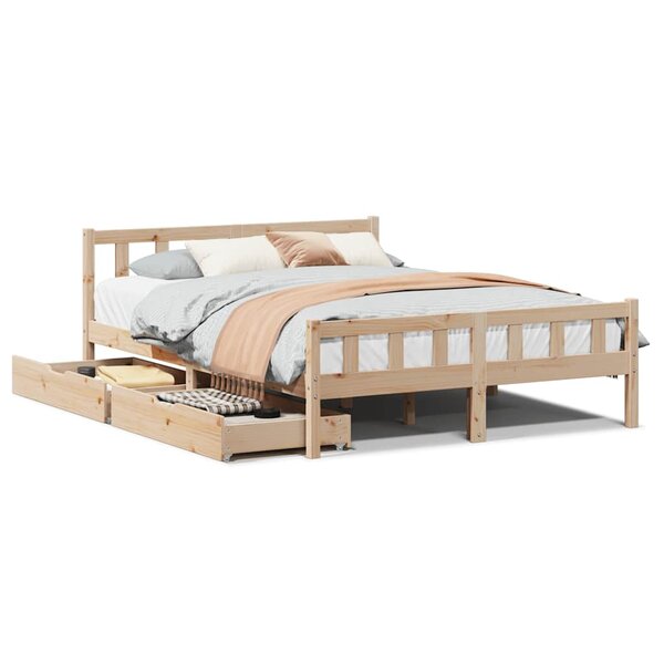 vidaXL Cadre de lit sans matelas 120x190 cm bois de pin massif
