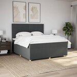 vidaXL Sommier à lattes de lit avec matelas Gris foncé 180x200cm Tissu