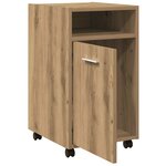 vidaXL Armoire avec roues chêne artisanal 33x38x60cm bois d'ingénierie