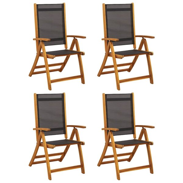 vidaXL Chaises de jardin pliantes lot de 4 acacia massif et textilène