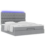 VidaXL Cadre de lit ottoman et matelas gris clair 180x200 cm tissu