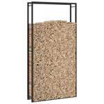 vidaXL Portant de bois de chauffage Noir mat 110x28x214 cm Acier