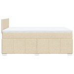 vidaXL Sommier à lattes de lit avec matelas Crème 120x200 cm Tissu