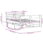 vidaXL Cadre de lit sans matelas 140x190 cm bois de pin massif