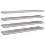 vidaXL Étagères murales flottantes 4 Pièces gris béton 120x23 5x3 8cm MDF