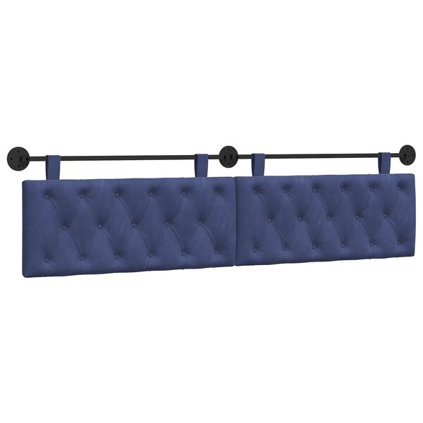 vidaXL Tête de lit suspendue Bleu police Velours