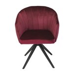 Chaise de salle a manger - Velours bordeaux - L 61,5 x P 61 x H 79,5 cm - MANON