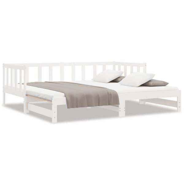 vidaXL Lit coulissant Blanc 2x(90x190) cm Bois de pin massif